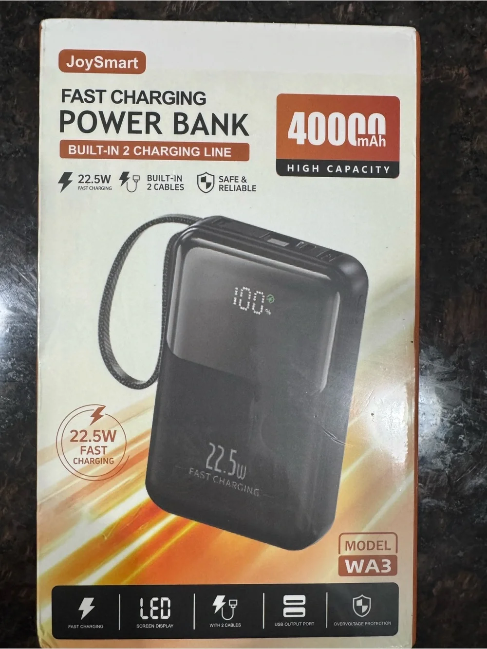 Black 40000mAh Fast Charging Power Bank